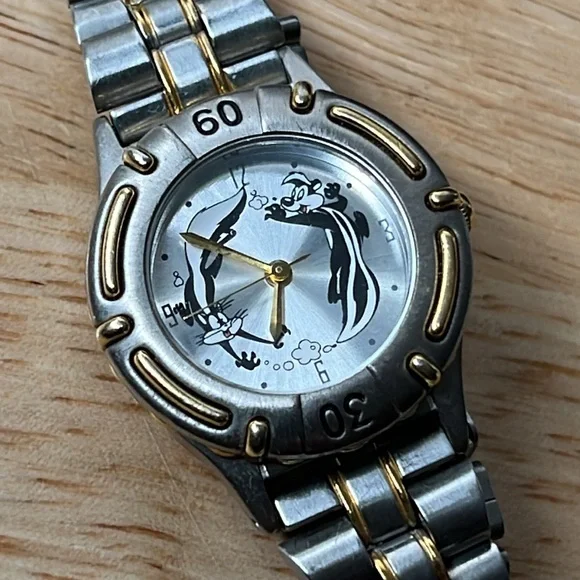 WORKING 1996 Warner Bros Pepe Le Pew Watch 1996 Warner Bros Armitron Watch Pepe le Pew  main image 4